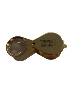 saxon 10x Metal Loupe Jeweller Magnifier Gold (18mm)
