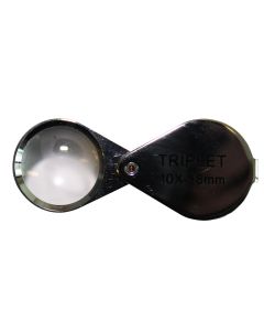 saxon 10x Metal Loupe Jeweller Magnifier Silver (18mm)