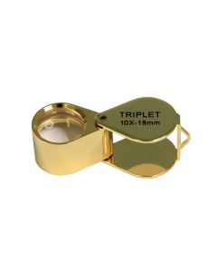 saxon 10x Metal Loupe Jeweller Magnifier Gold (18mm)