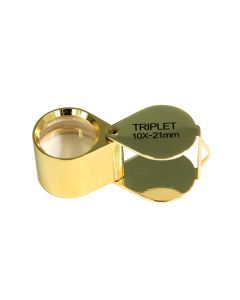 saxon 10x Metal Loupe Jeweller Magnifier Gold (21mm)