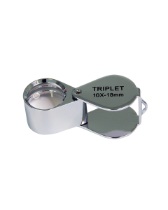 saxon 10x Metal Loupe Jeweller Magnifier Silver (18mm)